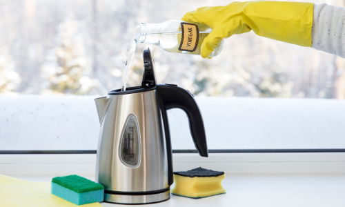 Descale with vinegar