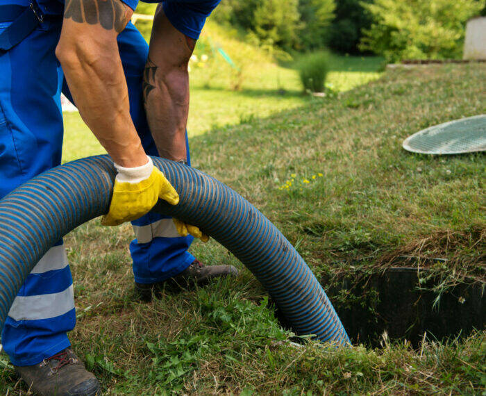 Emptying,Household,Septic,Tank.,Cleaning,Sludge,From,Septic,System.